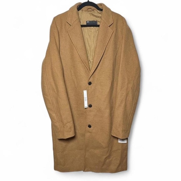 ASOS Other - ASOS Design Men’s Tan Wool Blend Overcoat Medium Long NWT